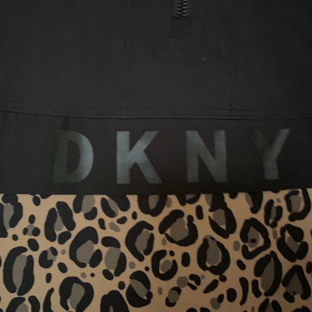 DKNY 2PC Black and Leopard Print jacket and matching joggers! XL!